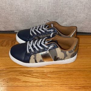 Navy and Camo sneakers